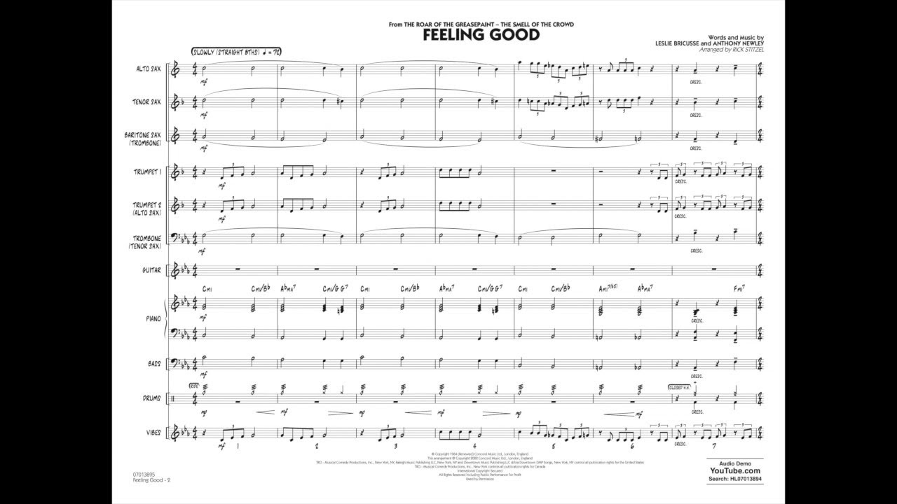 Feeling Good arranged by Rick Stitzel
