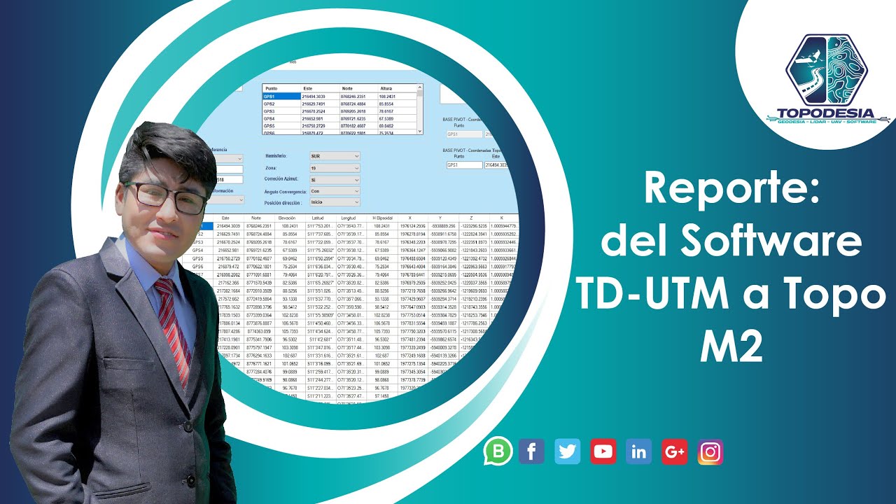 Reporte del Software TD-UTM a Topo M2