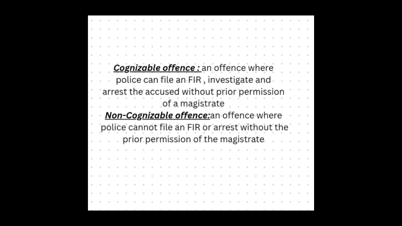 Difference between cognizable and non cognizable offence