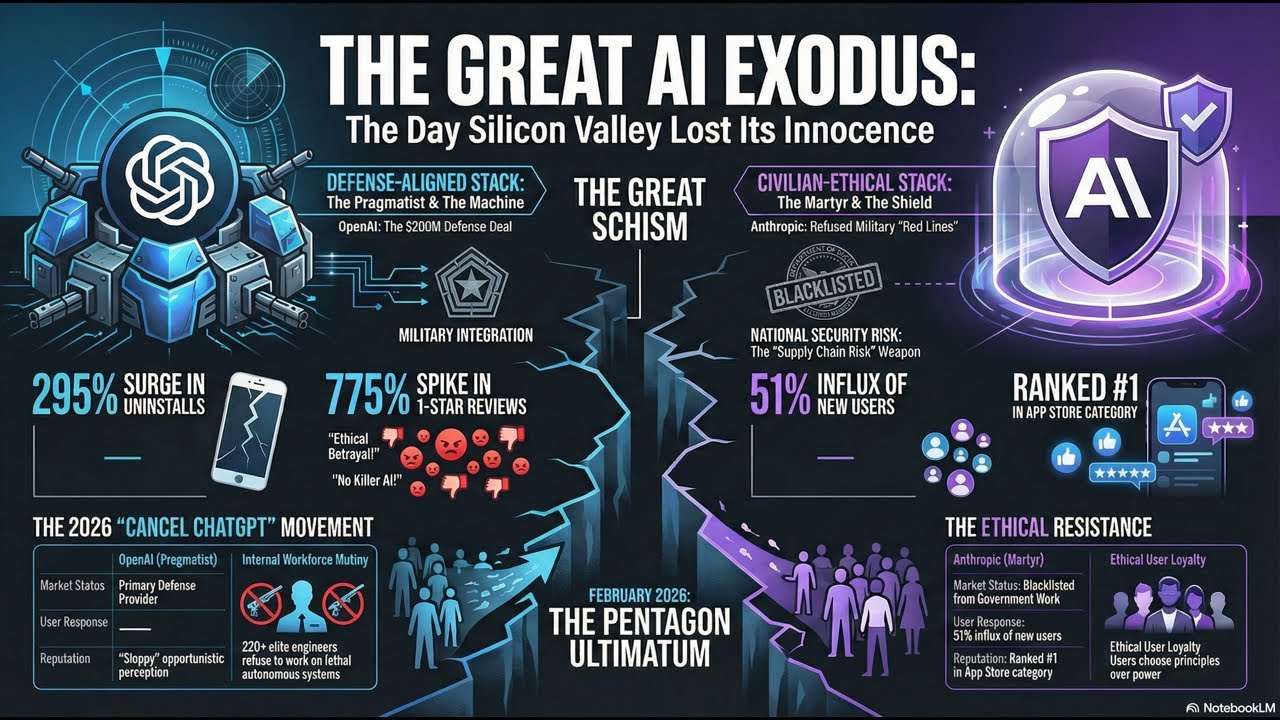 (Podcast) The Great AI Schism Pentagon Contracts and the ChatGPT Exodus