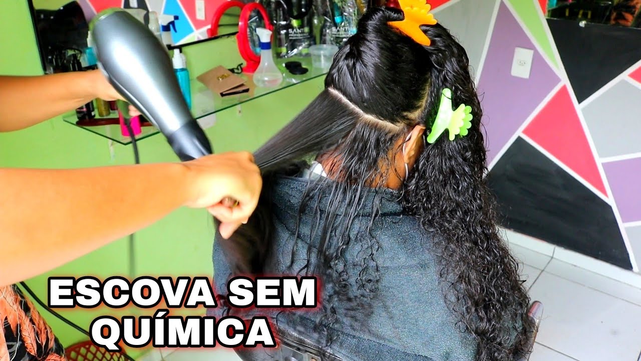 COMO FAZER UMA BOA ESCOVA NO CABELO CACHEADO - LISO SEM QUÍMICA
