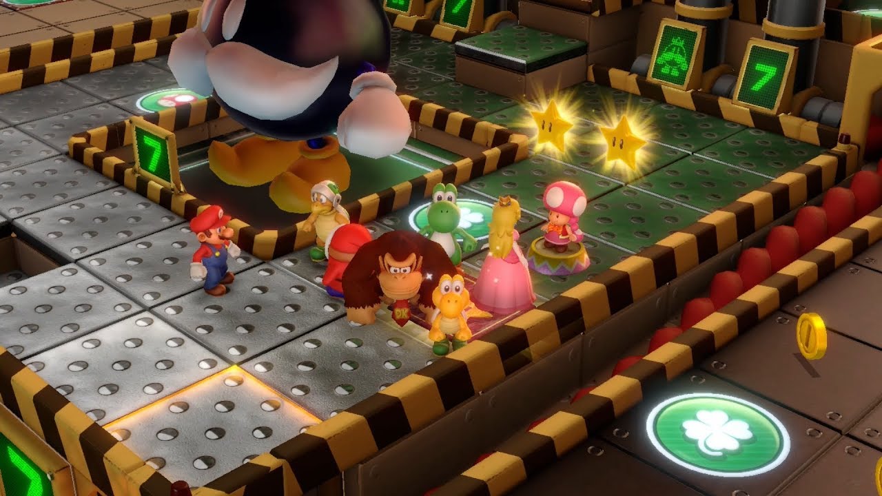 Super Mario Party Partner Party #114 Gold Rush Mine Donkey Kong & Yoshi vs Shy Guy & Hammer Bro