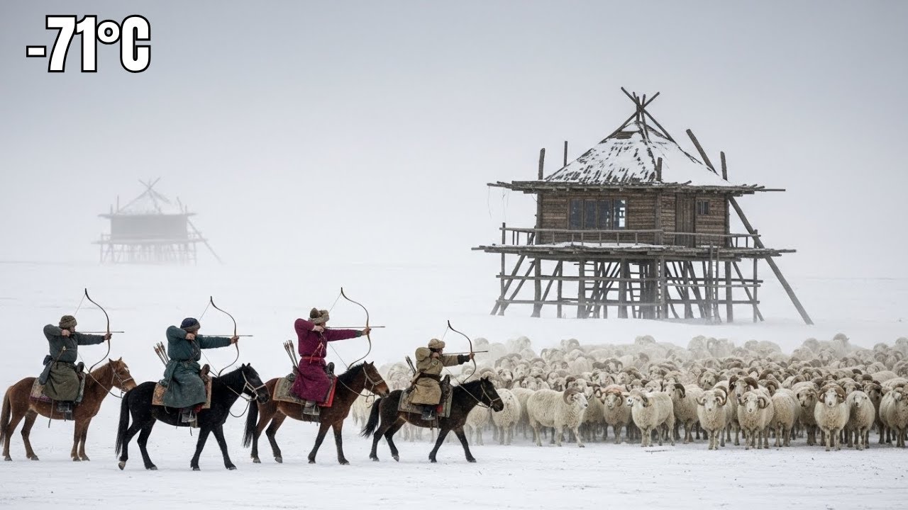 Surviving Snow Storm in −71°C Yakutia Facing 1000 Snow Sheep | Nomad Survival Battle