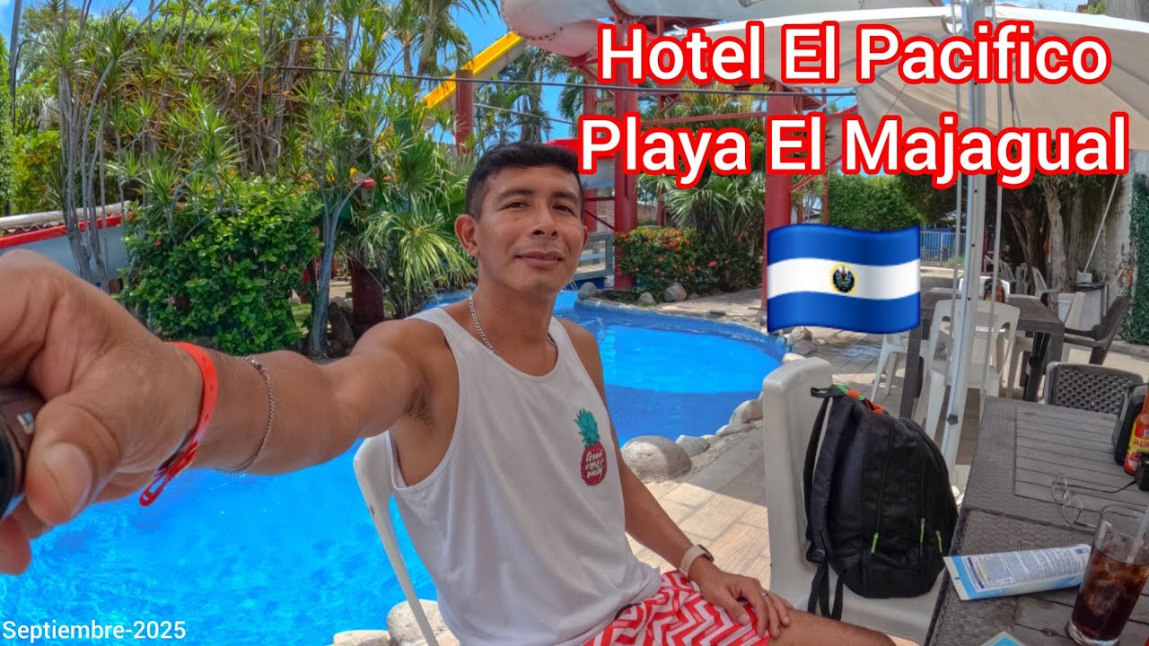 Hotel y parque acuático El Pacifico en la playa El Majagual, Dia de piscinas y playa 🇸🇻
