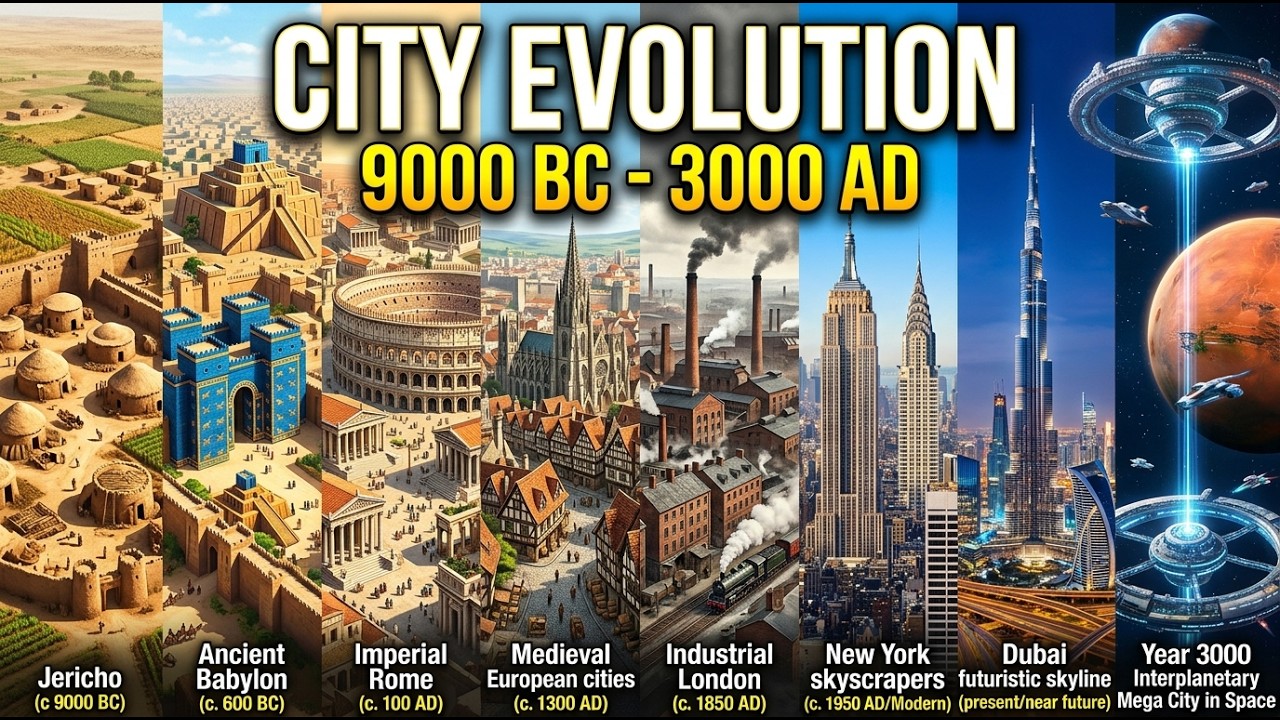 City Evolution (9000 BC - 3000 AD) | From First City to Space Civilization