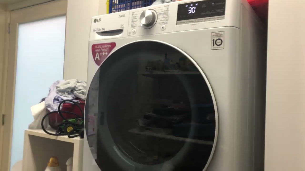 LG DUAL Inventer Heat Pump A+++ 8kg Quick 30 program drying