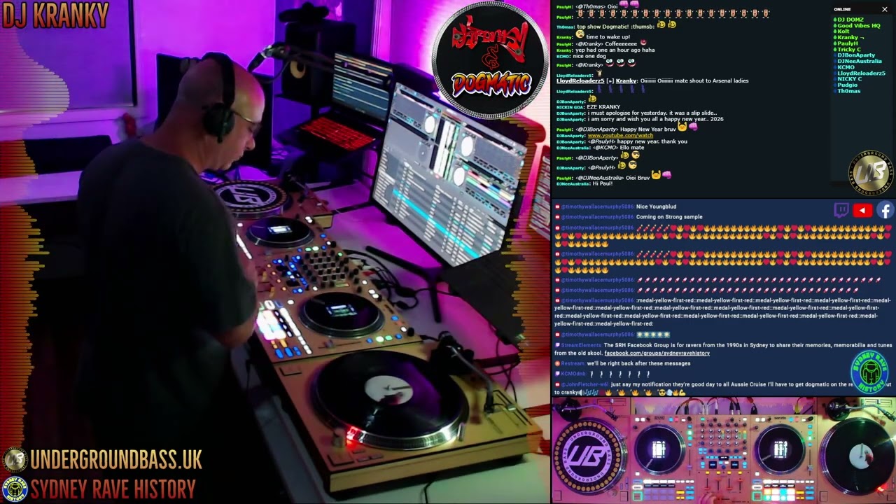 DJ Kranky Hardcore Breaks/Rave/Jungle/DNB LIVE on Underground Bass & Sydney Rave History 06/01/2026