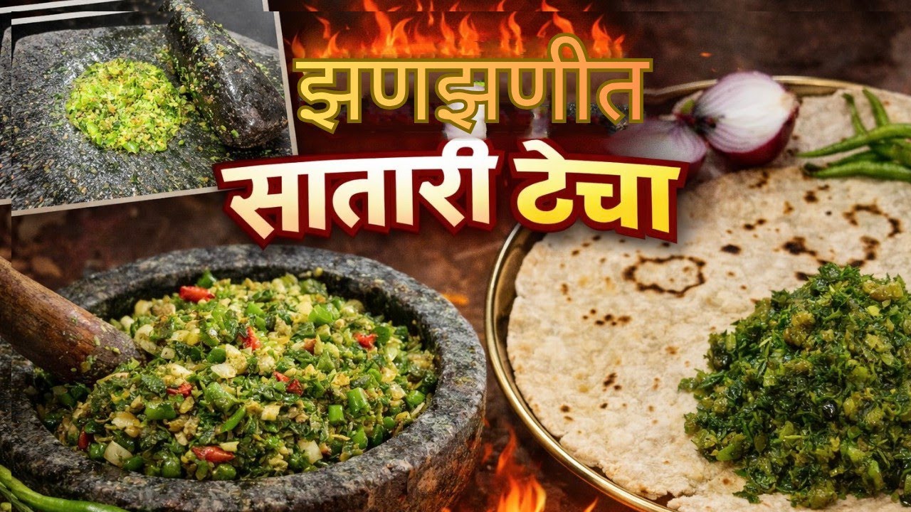 झणझणीत सातारी ठेचा 🌶️ | गावरान ठेचा | Authentic Satara Style ठेचा | खर्डा  | Spicy 🔥 ठेचा