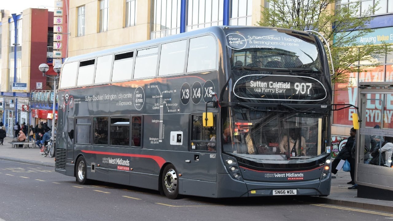 **ONBOARD** **THRASH** National Express West Midlands Alexander Dennis Enviro 400MMC SN66WDL 6807