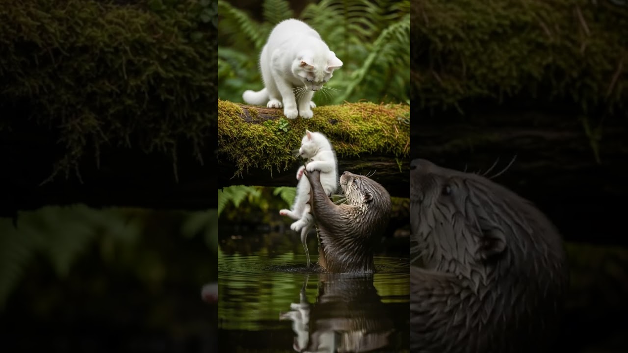 Otter Rescues a Kitten and Brings It Safely Against All Odds 