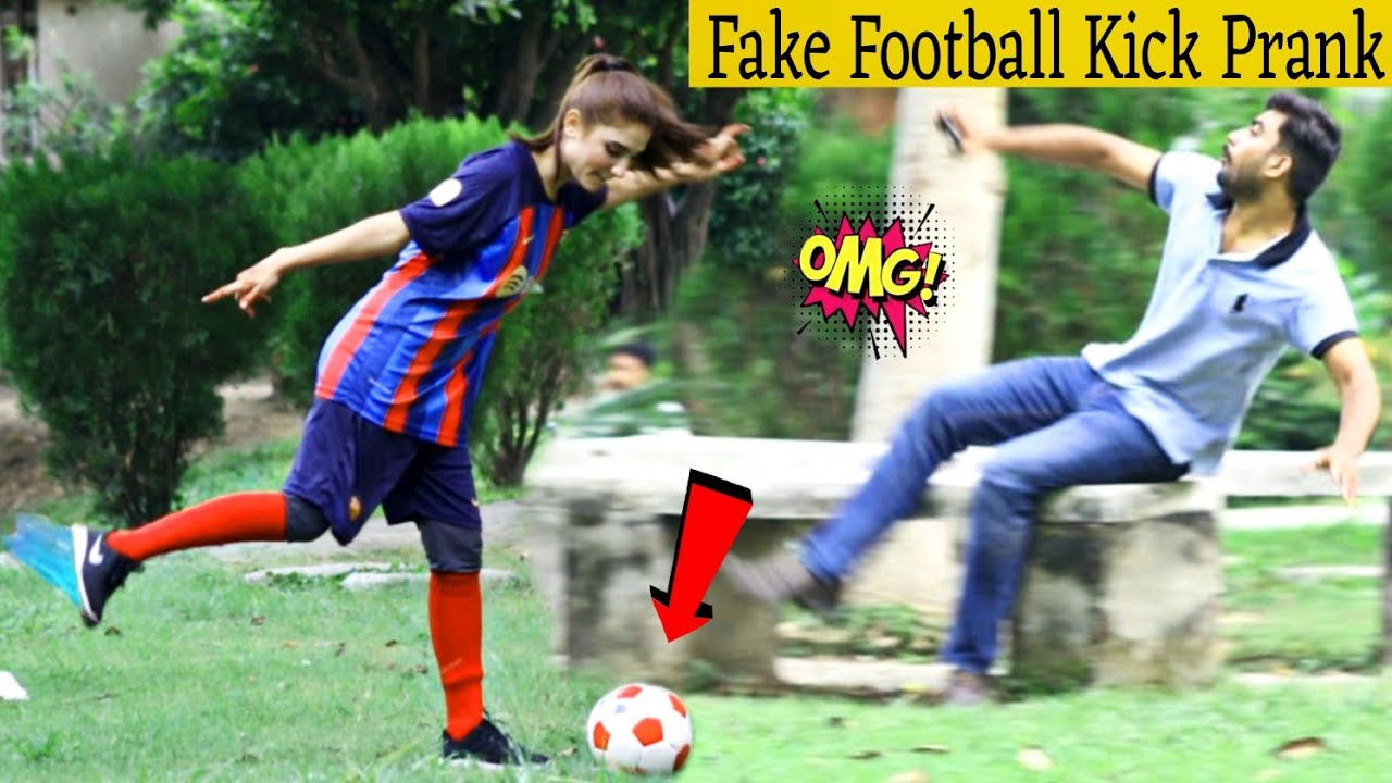 Fake Football Kick Prank@crazycomedy9838