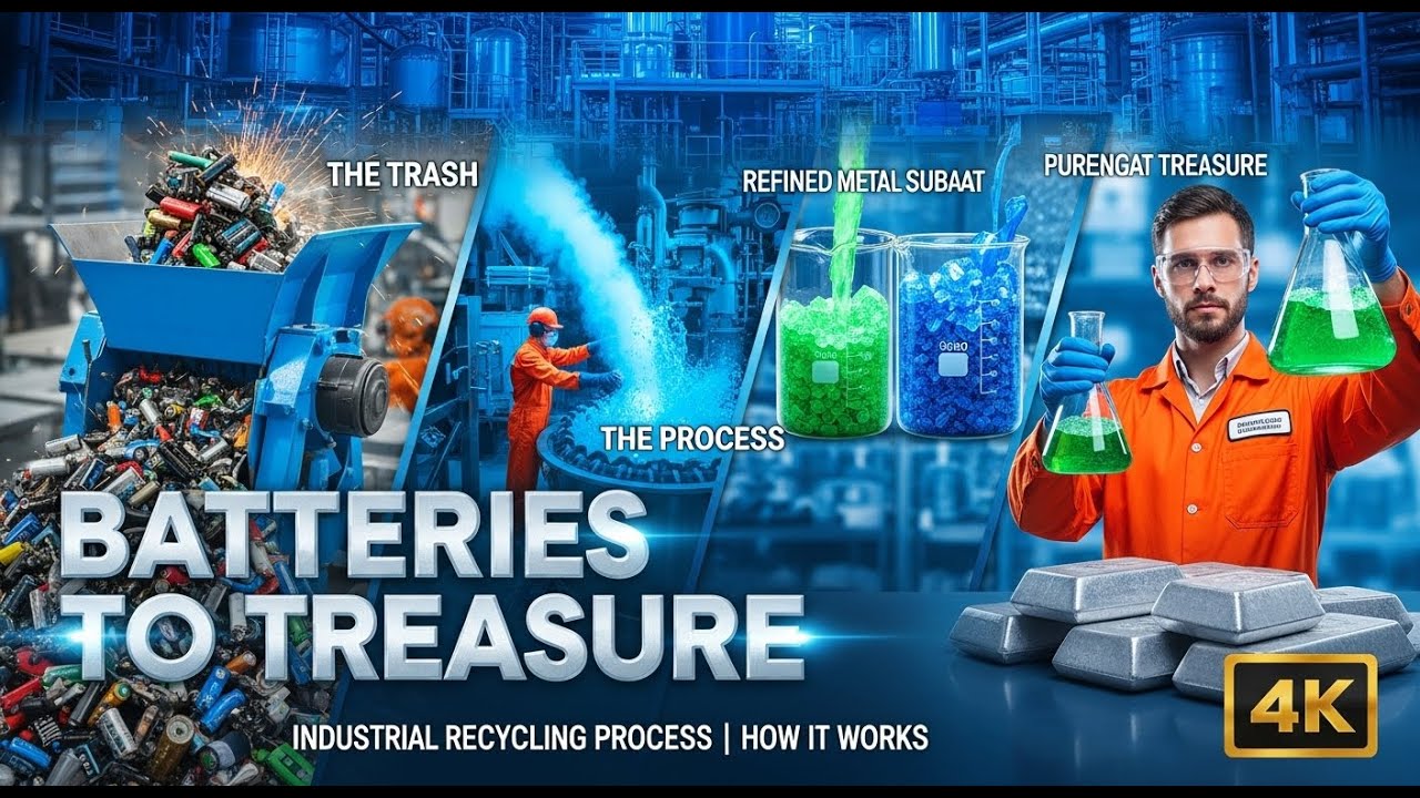 Industrial Battery Recycling Process: How Batteries Are Turned Into Treasure | Documentary (4K)