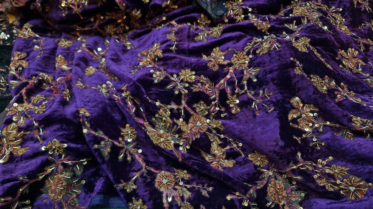 Palachi Velvet Hand Work Suits | Pure China Palachi Hand Embellished Suit | Pure China Palachi Suits