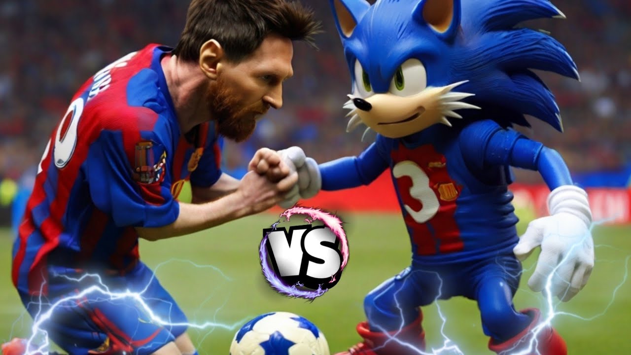 Who is Faster & Stronger ?! MESSI vs SONIC  🔥⚡