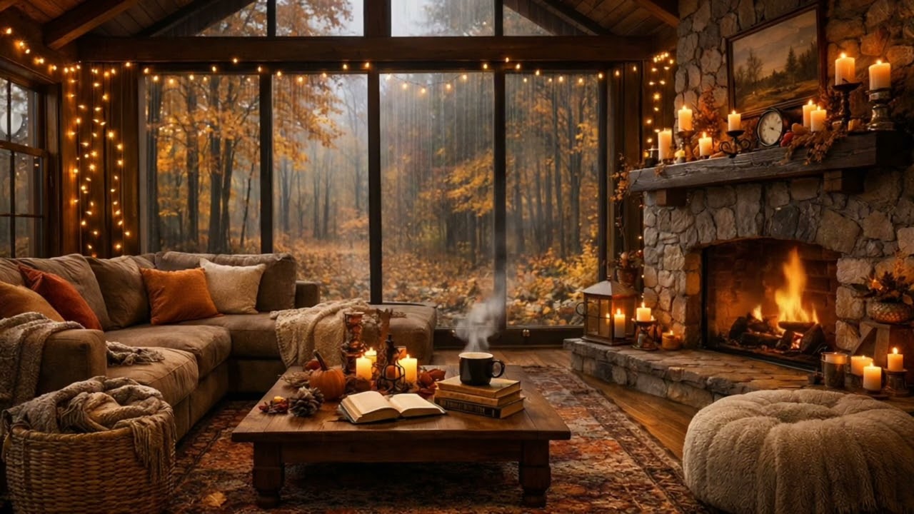 Cozy Rainy Cabin | Fireplace, Rain & Gentle Meditation | Soft Hours