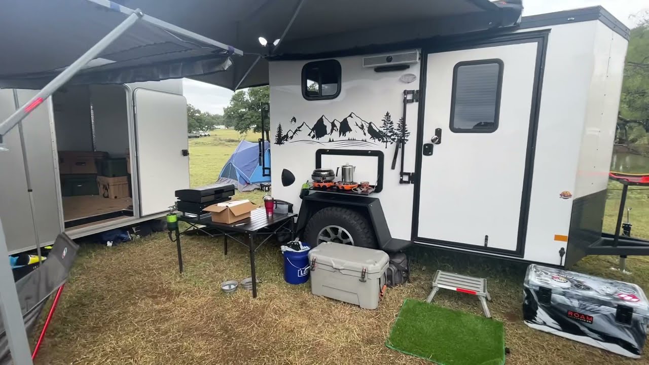 Off-road cargo trailer conversion overland trailer