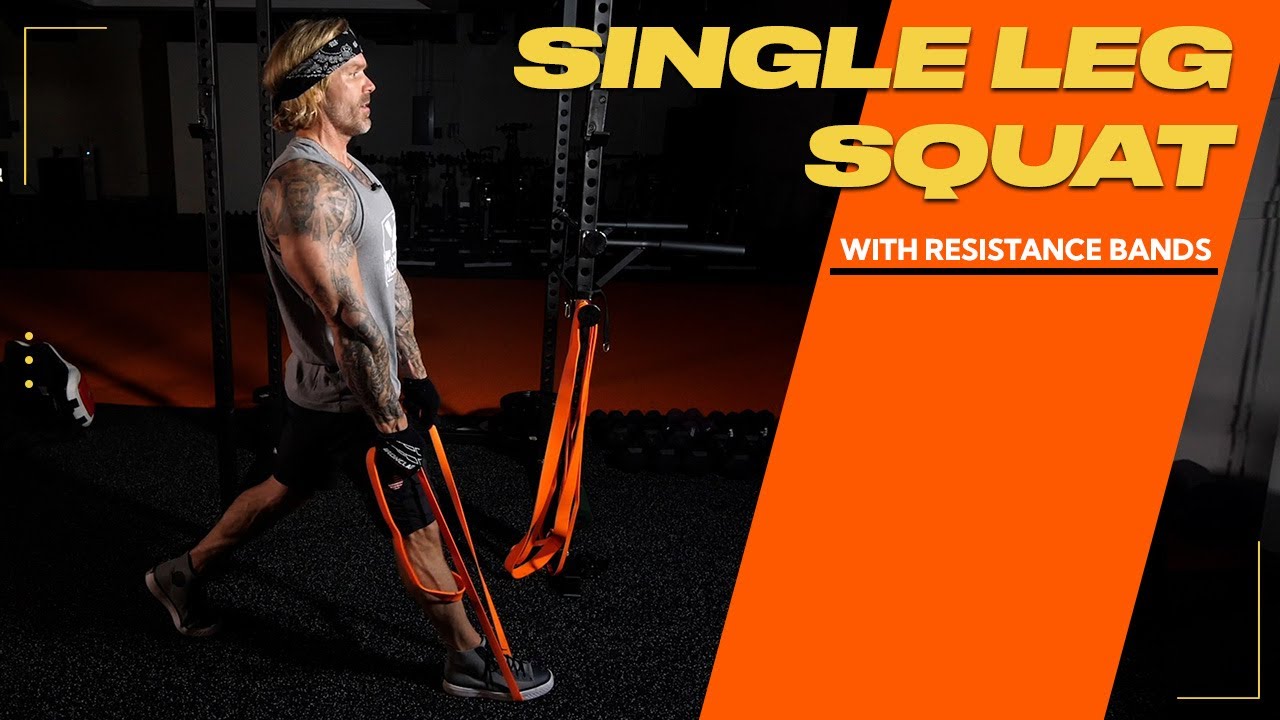 Awesome Resistance Bands Quads Exercise:  Single Leg Squat