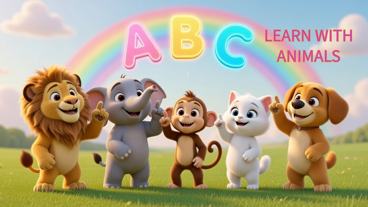 ABC Song A to Z 🦁🐘 | Learn Alphabets with Animals | Kids Rhymes | ABC with Cute Animals |