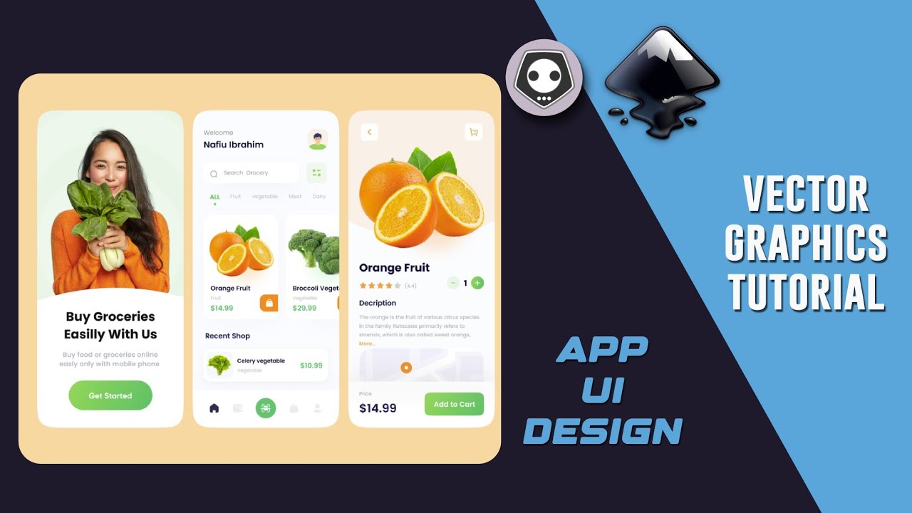 Inkscape Stunning | Polish design Mobile app UI design Vector graphic Tutotial hindi