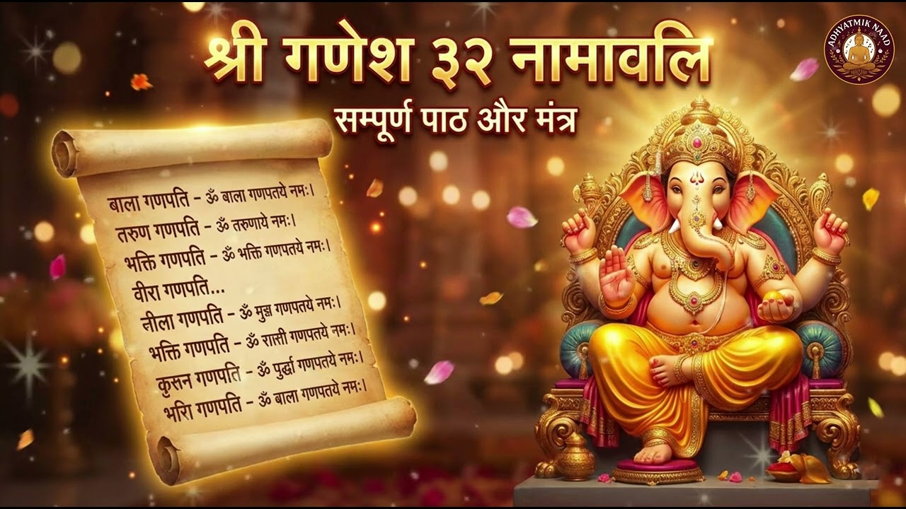 Lord Ganesha Mantra | श्री गणेश द्वात्रिंश नामावलि |  32 Forms of Lord Ganesha