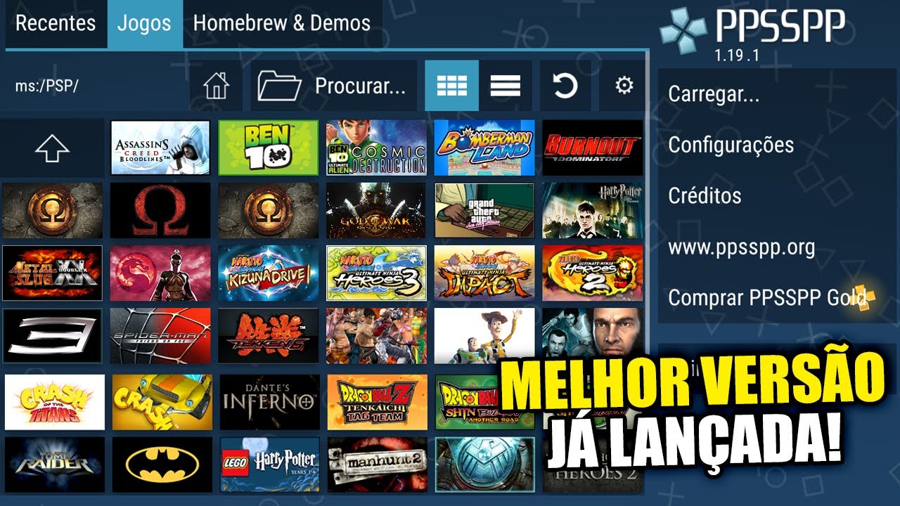 O MELHOR!! Novo PPSSPP 1.19.1 Atualizado 2025 a Configuração PERFEITA