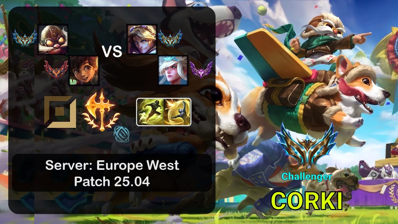 Corki ADC + Milio vs Ezreal + Janna - EUW Challenger - Patch 25.04