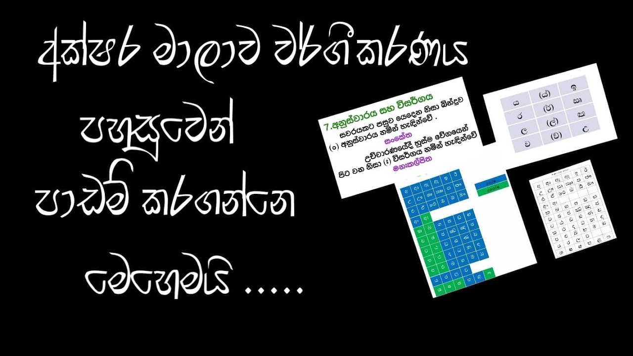 සිංහල අක්ෂර මාලාව වර්ගීකරණය.Sinhala Alphabet classification.