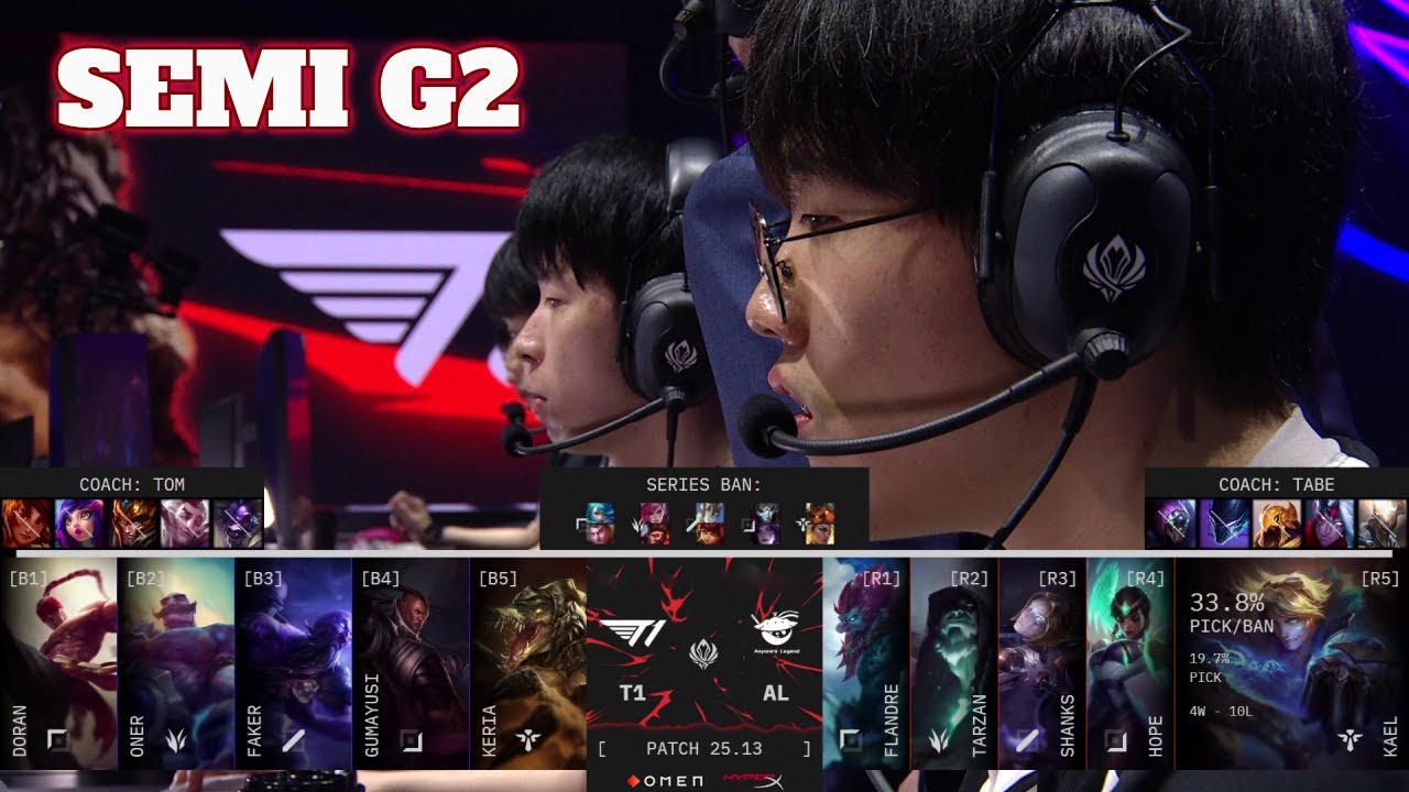 T1 vs AL - Game 2 | Lower Final LoL MSI 2025 Main Stage | T1 vs Anyone's Legend G2 full