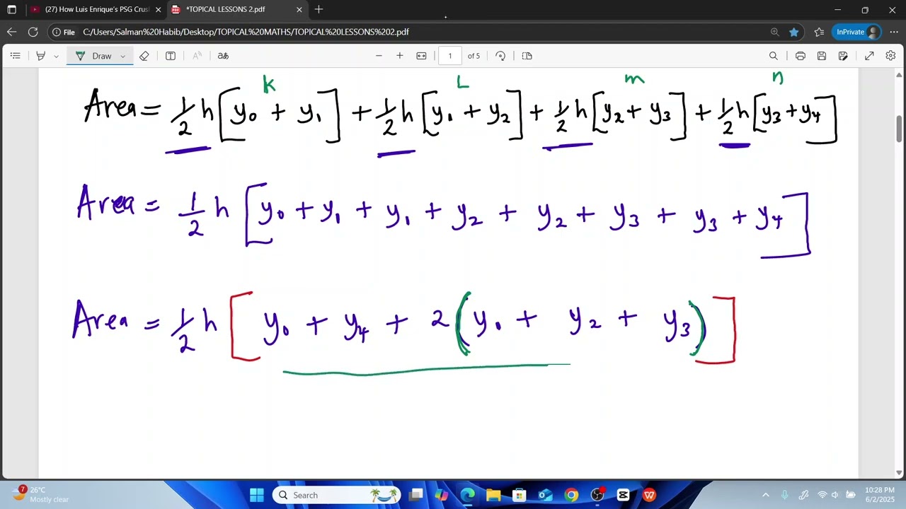 AREA APPROXIMATIONS - TRAPEZIUM RULE AND MID ORDINATE RULE