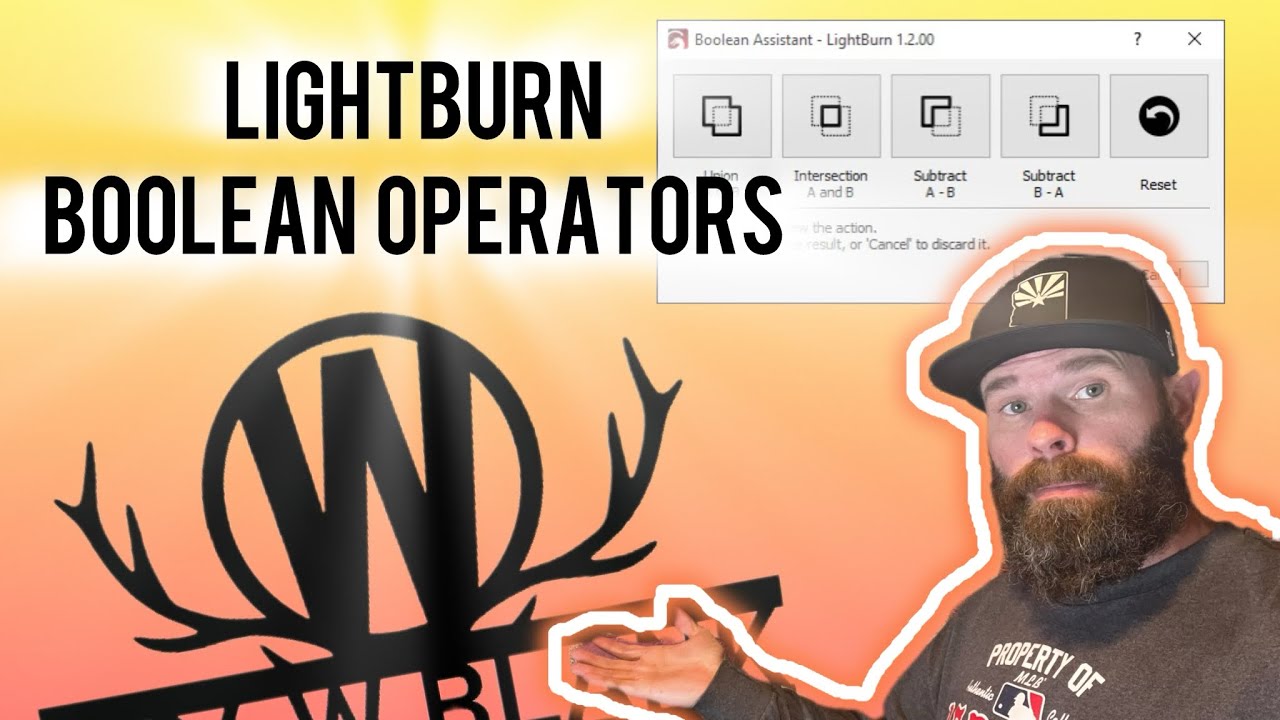 Lightburn Boolean Operators - Union, Intersect, Subtract | Name Sign File