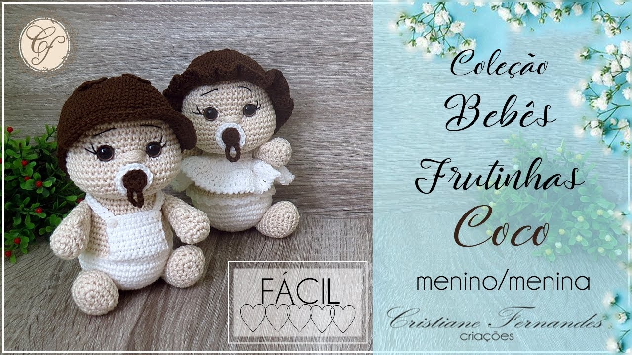 AMIGURUMI COLEÇÃO BEBÊS FRUTINHAS COCO - Aumente a sua coleção e faça $UCE$$O !!