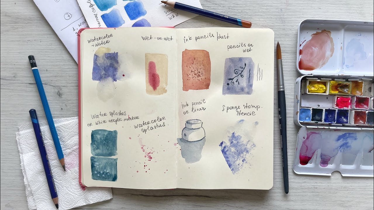 8 Watercolor Techniques You Need to Try (With Real Sketchbook Examples) 💫