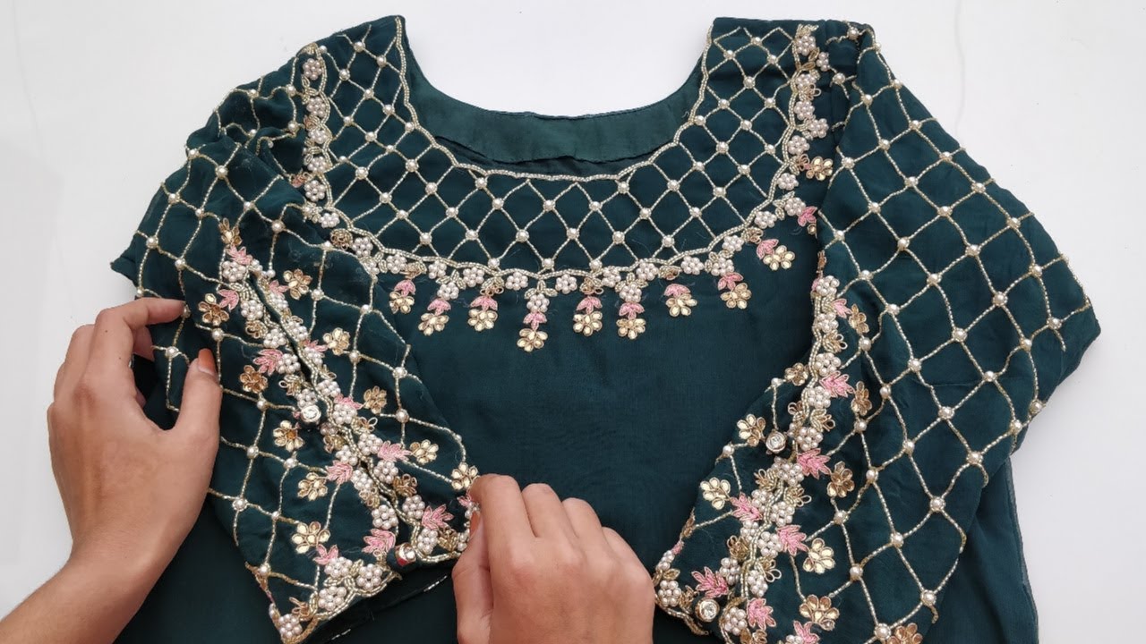 Stylish daman design making for party wear suit