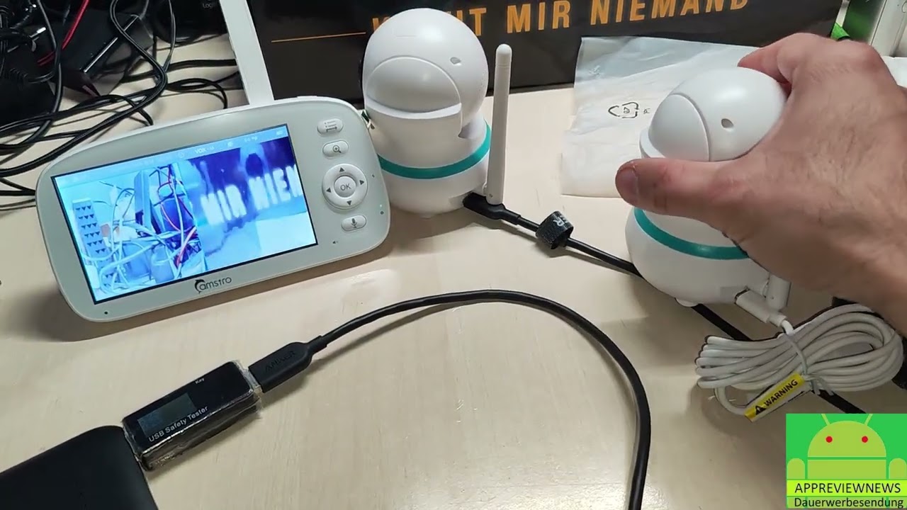 Camstro Video Babyphone ohne WLAN: Überwachung mit ZWEI Kameras & ohne Internet! großer Bildschirm!