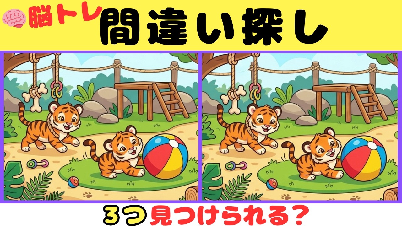 【間違い探しクイズ】見つけたら天才！！３つの間違いを探そう【脳トレ】#44