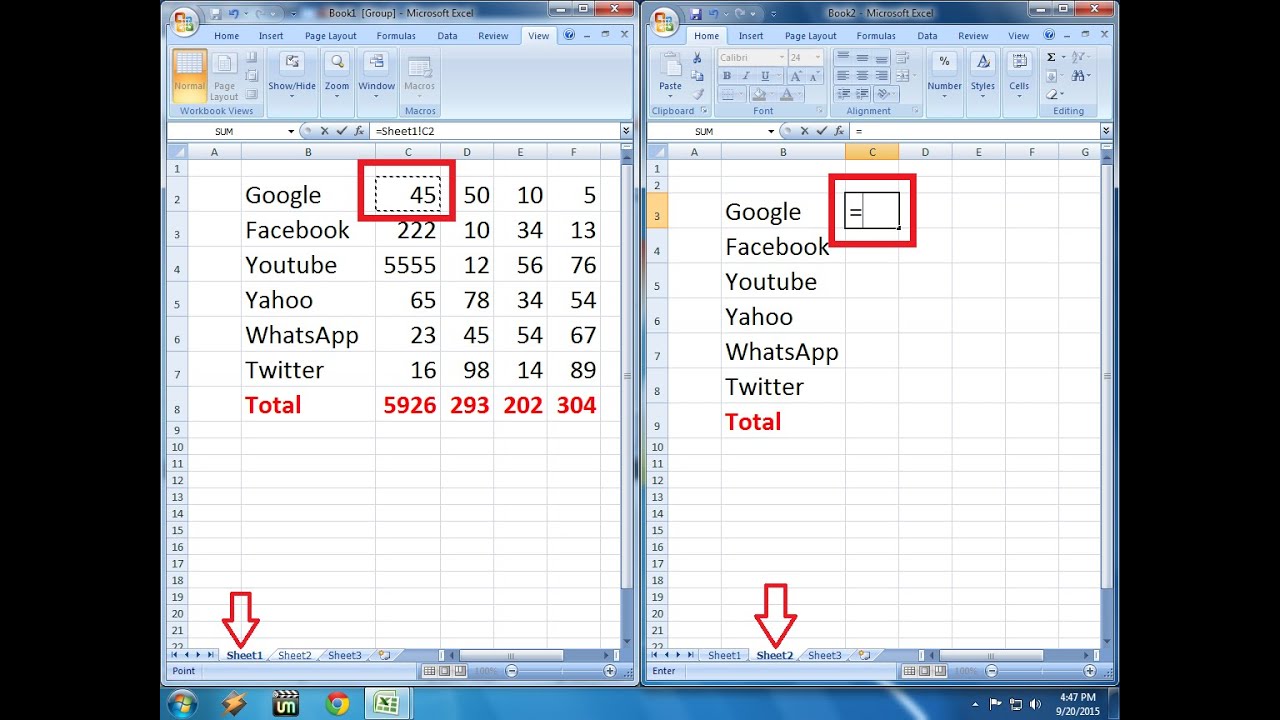 How to Link Formula One Sheet to other Sheets in MS Excel