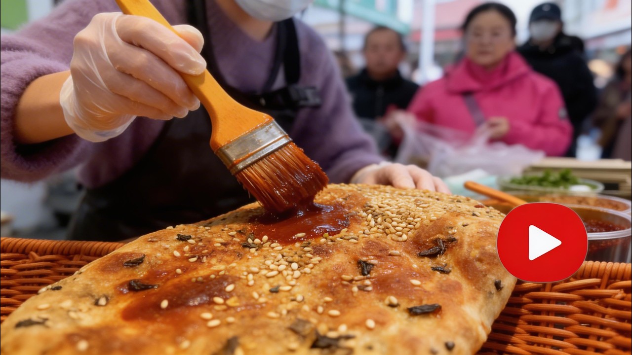 Scallion Overload!🌿The perfect pairing of fresh greens and savory 【Meigan Cai Flatbread】🤤#streetfood