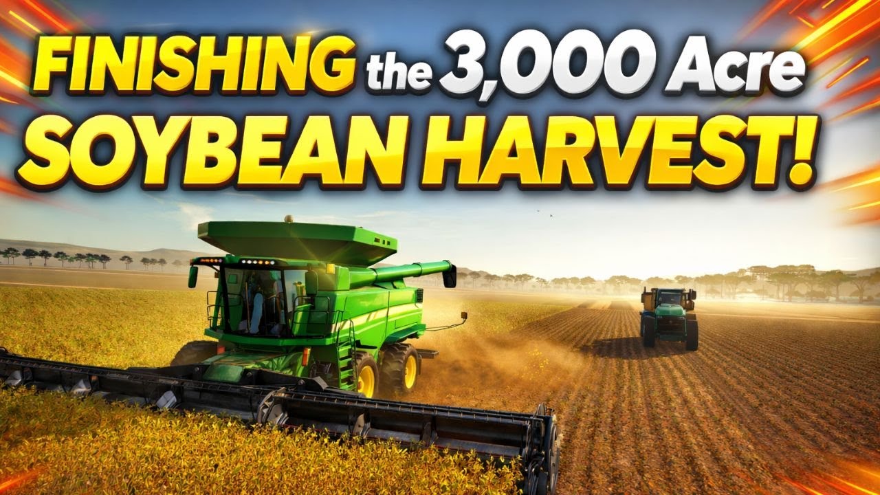 FINISHING the 3,000 Acre Soybean Harvest 🚜 | Farming Simulator 25 LIVE