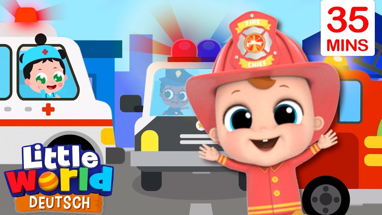Retter in der Not! | Feuerwehr, Polizei, Krankenwagen | Little World Deutsch - Kinderlieder
