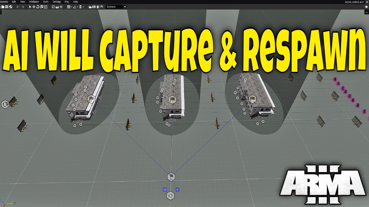 Create an Arma 3 Sector Control Scenario with Ai as your Enemy that Respawns!