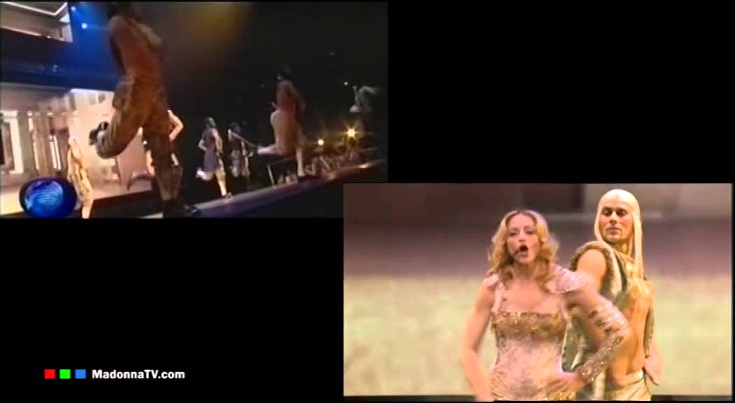 MADONNA Vogue LISBON Re-Invention VENUE SCREEN vs DVD FOOTAGE