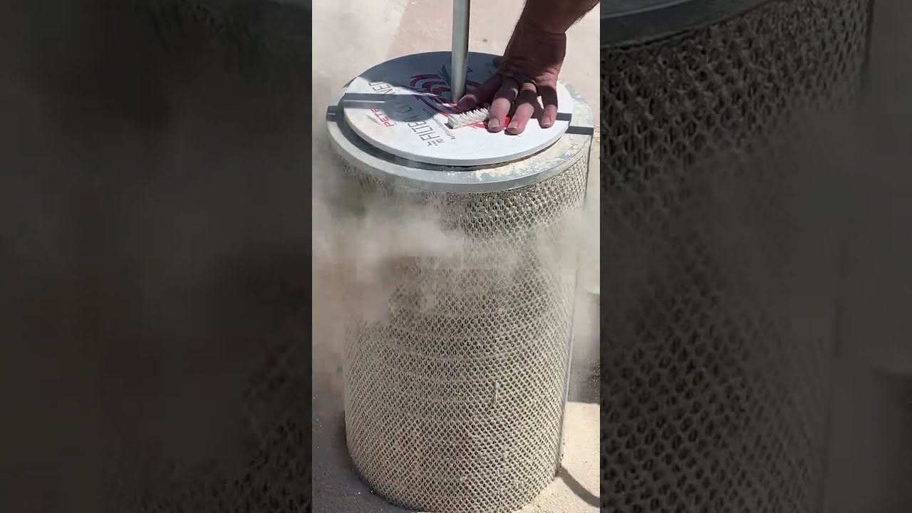 The Air Filter Cleaner tool efficiently cleans a dust collector air filter, better than an air wand