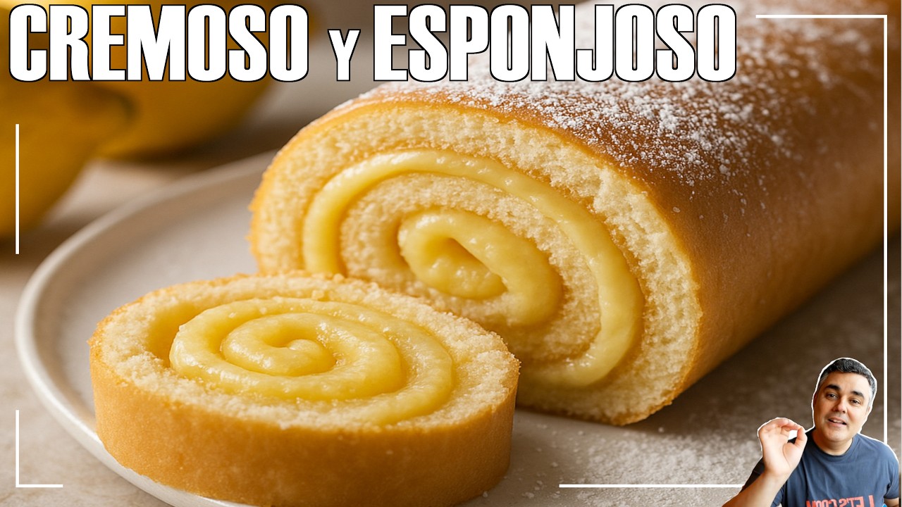 ROLLITOS de CREMA de LIMÓN 🍋 | BRAZO de GITANO de SEMANA SANTA que NUNCA FALLA