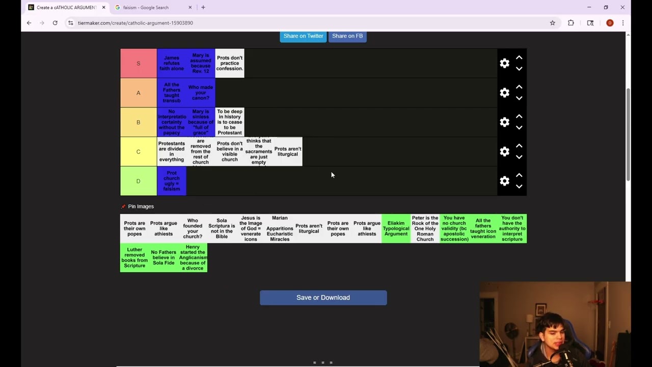 Catholic Arguments Tier List