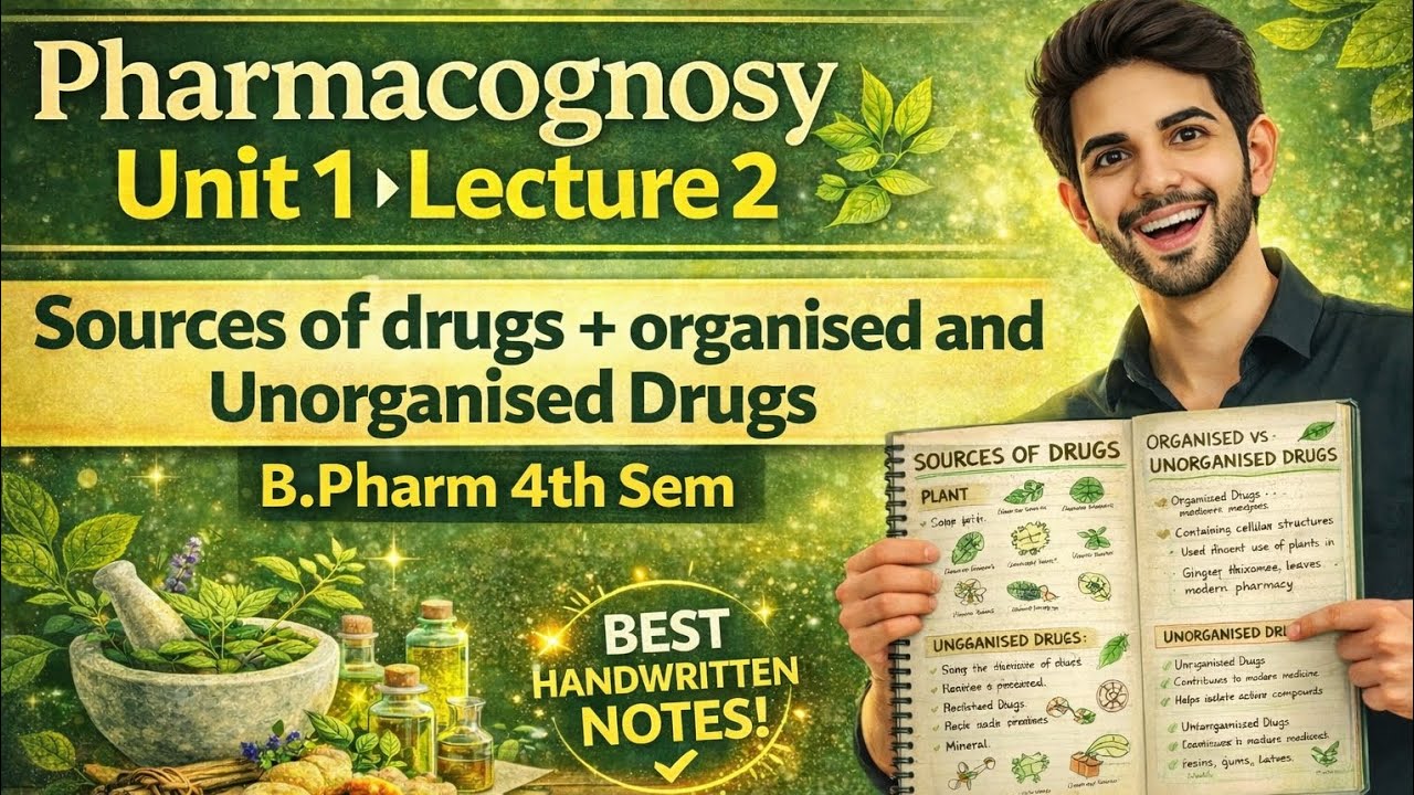 Pharmacognosy Unit 1 | Lecture 2 – Sources of Drugs & Organised and Unorganised Drugs