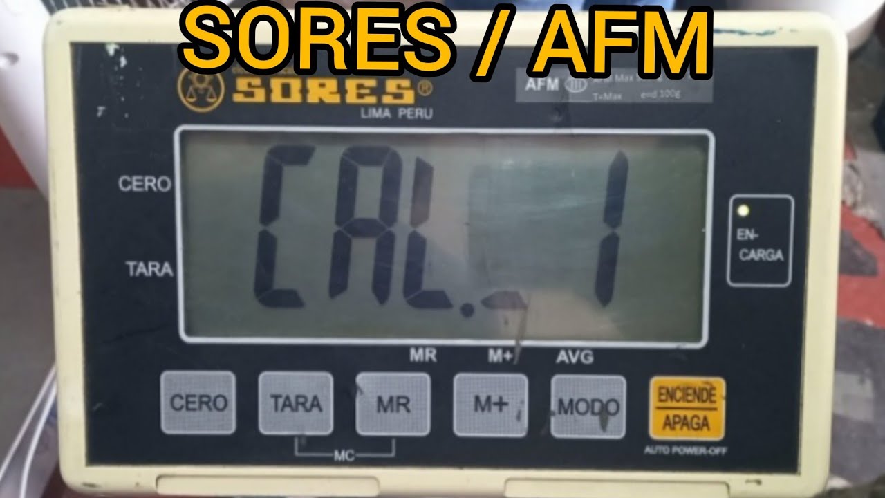 Ajuste Balanza Marca Sores, Modelo AFM Scale Weight Calibration
