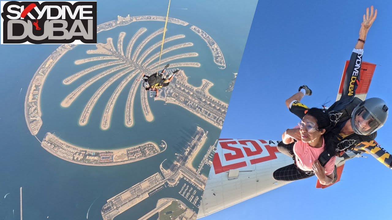 Skydiving over Dubai's Palm Jumeirah ||😱13,000ft Freefall || @annchalsabreena