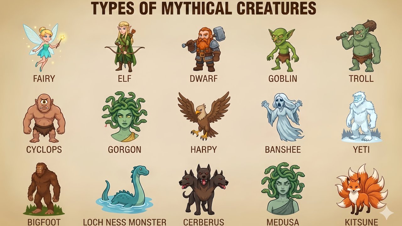 15 Famous Mythical Creatures and Monsters with Pictures | Fantasy Legends Guide