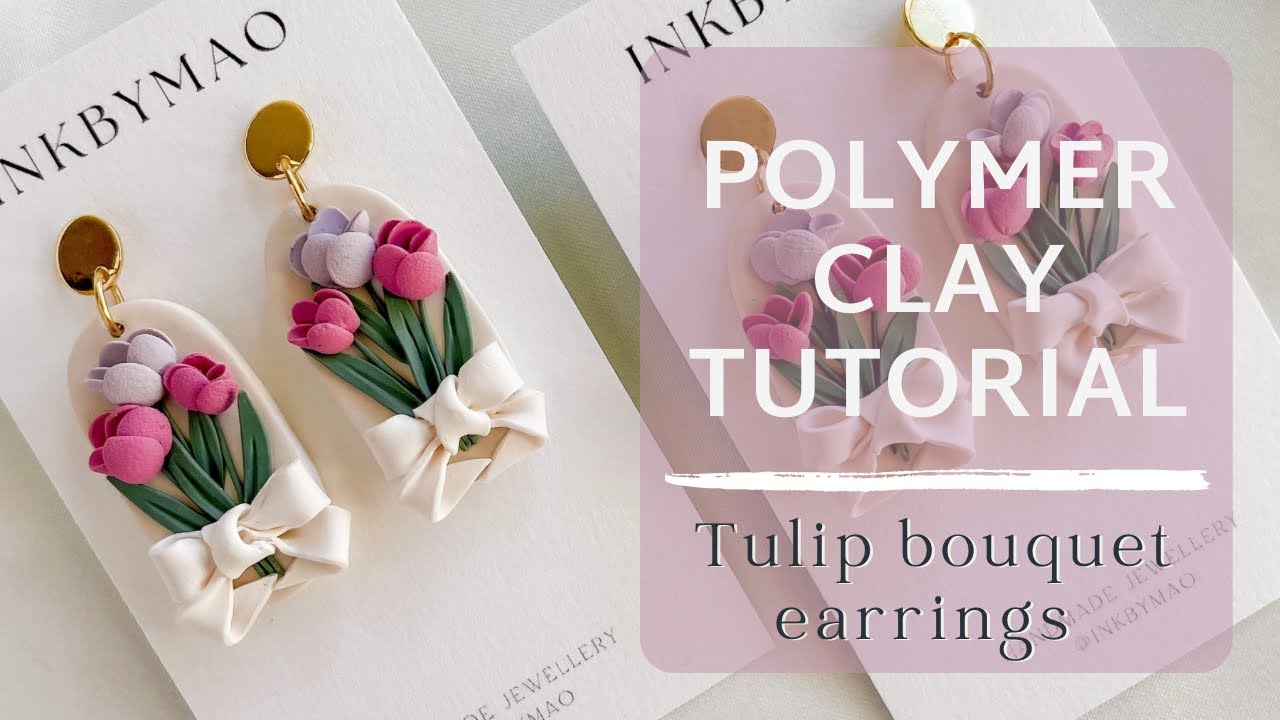 HOW TO MAKE TULIPS WITH POLYMER CLAY|step by step tutorial & free colour recipes! チューリップの作り方　ポリマークレイ