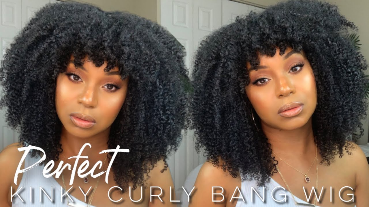 BEST KINKY CURLY WIG WITH BANGS! EASY WIG APPLICATION NIAWIGS| WINE N WIGS WEDNESDAY|ALWAYSAMEERA